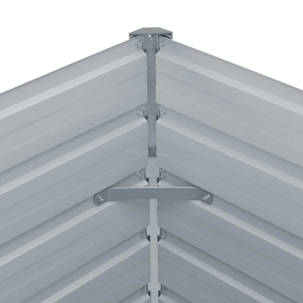 Raised Garden Bed 50.8"x50.8"x18.1" Galvanized Steel Gray