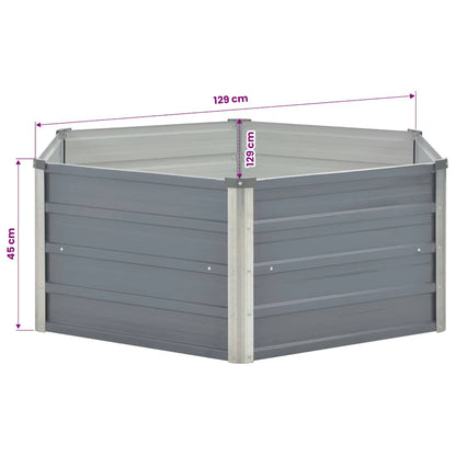 Raised Garden Bed 50.8"x50.8"x18.1" Galvanized Steel Gray