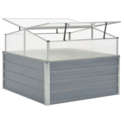 Greenhouse 100x100x85 cm Galvanised Steel Grey