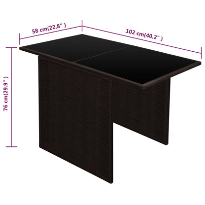 3 Piece Bistro Set with Cushions Poly Rattan Brown