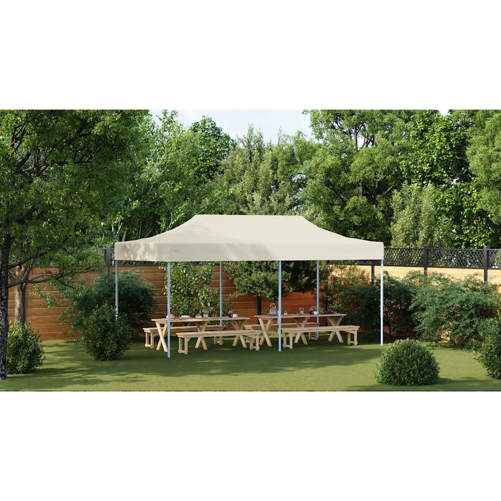 Foldable Tent Pop-Up 3x6 m Cream White