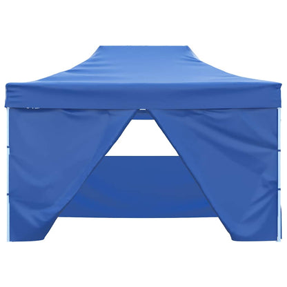 Foldable Tent Pop-Up with 4 Side Walls 3x4.5 m Blue