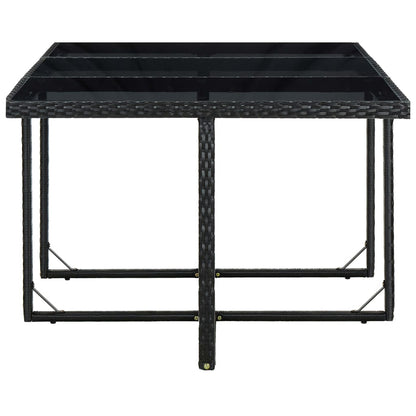 11 Piece Patio Dining Set with Cushions Poly Rattan Black