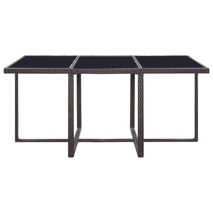 11 Piece Patio Dining Set with Cushions Poly Rattan Brown