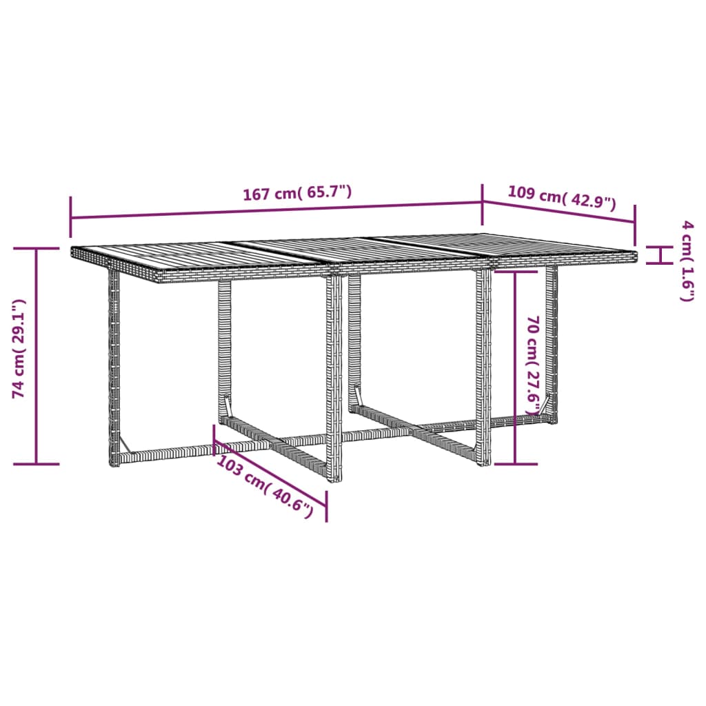 11 Piece Patio Dining Set Poly Rattan and Acacia Wood Black