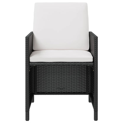 13 Piece Patio Dining Set Poly Rattan and Acacia Wood Black
