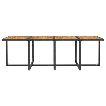 13 Piece Patio Dining Set Poly Rattan and Acacia Wood Black