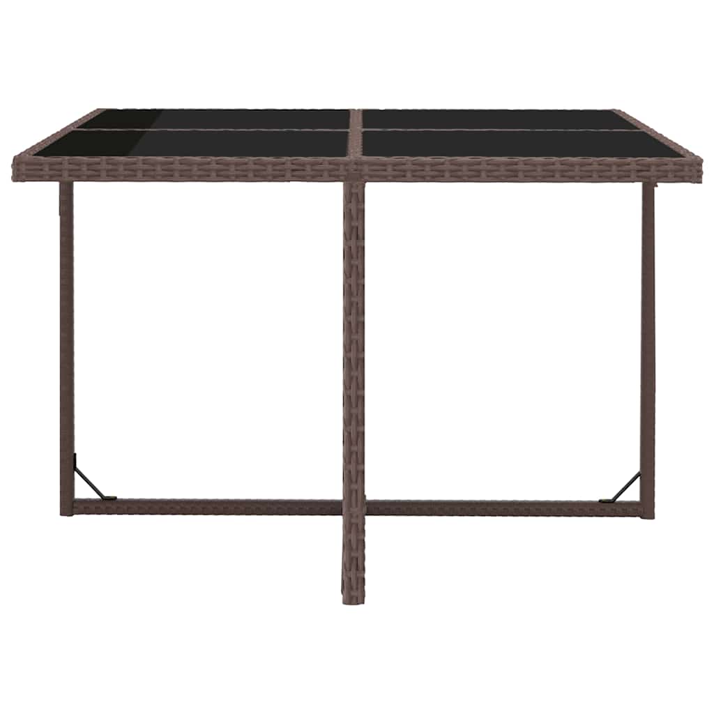 42544 vidaXL 9 Piece Outdoor Dining Set with Cushions Poly Rattan Brown