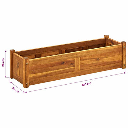 Garden Raised Bed Acacia Wood 100x30x25 cm