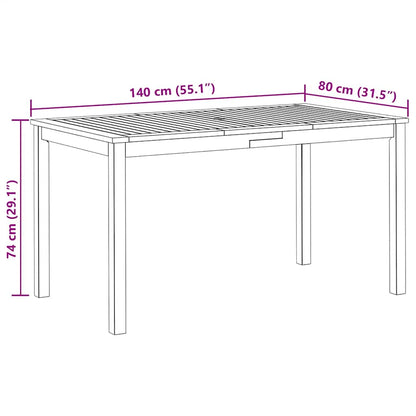 vidaXL Garden Table Varied wood tones Solid Acacia Wood Medium Durable