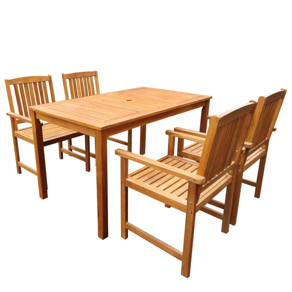 42622 vidaXL 5 Piece Outdoor Dining Set Solid Acacia Wood