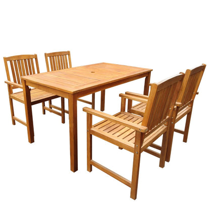 42622 vidaXL 5 Piece Outdoor Dining Set Solid Acacia Wood