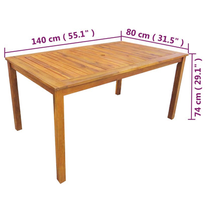 42622 vidaXL 5 Piece Outdoor Dining Set Solid Acacia Wood