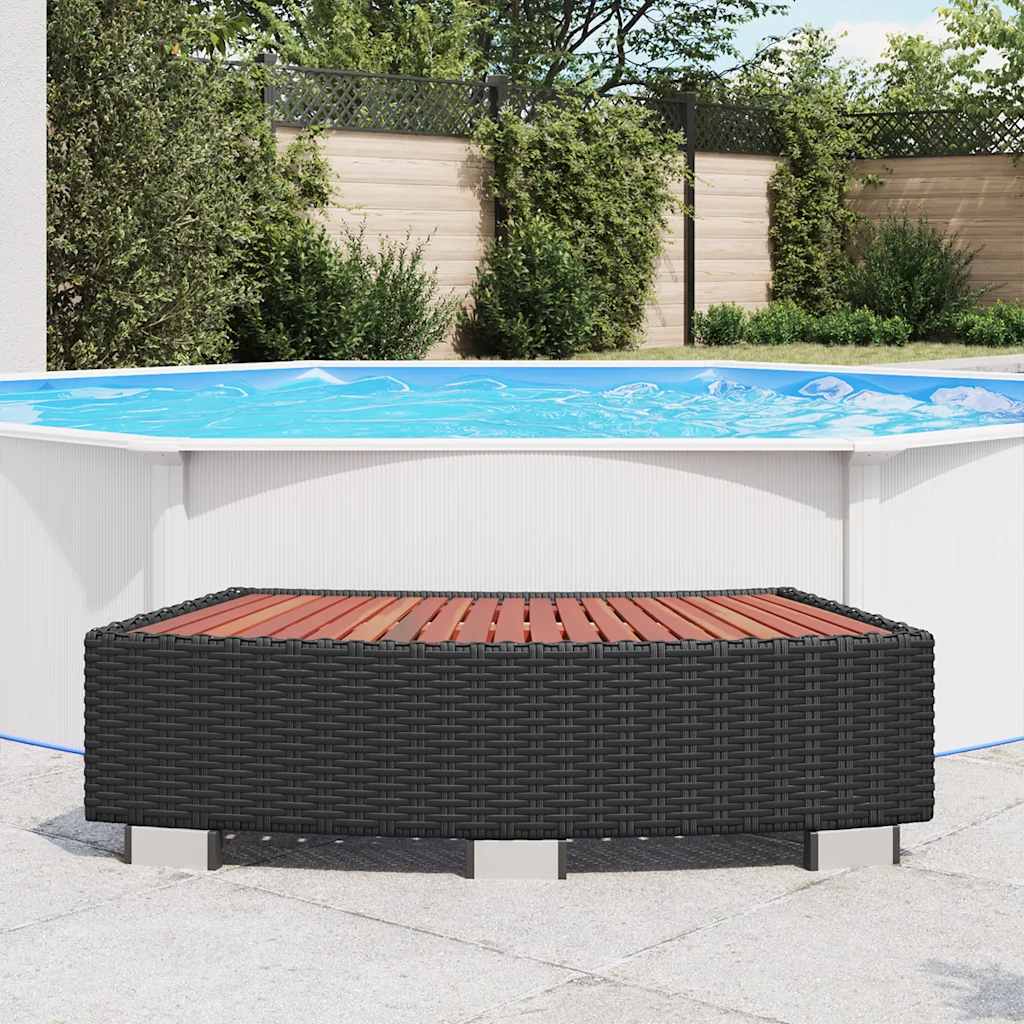 Spa Step Poly Rattan 36.2"x17.7"x9.8" Black