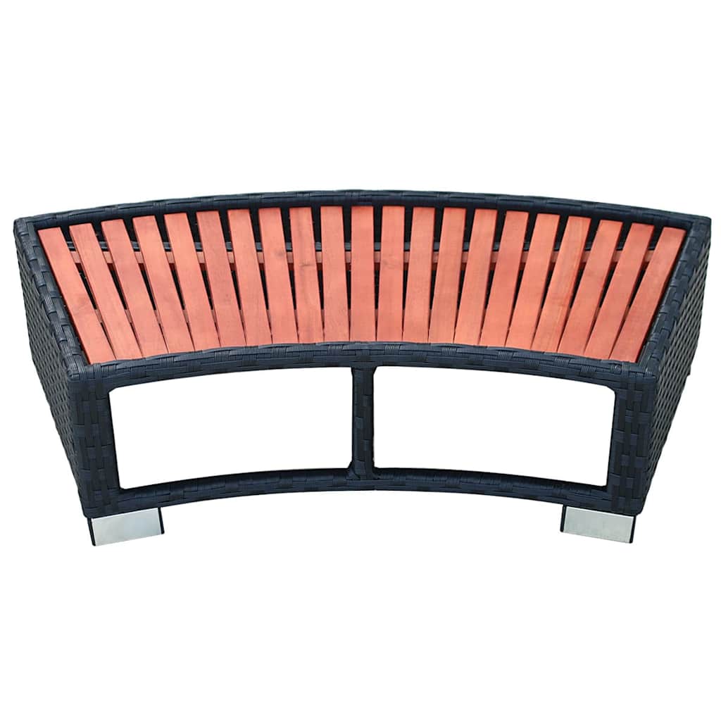 Spa Step Poly Rattan 36.2"x17.7"x9.8" Black