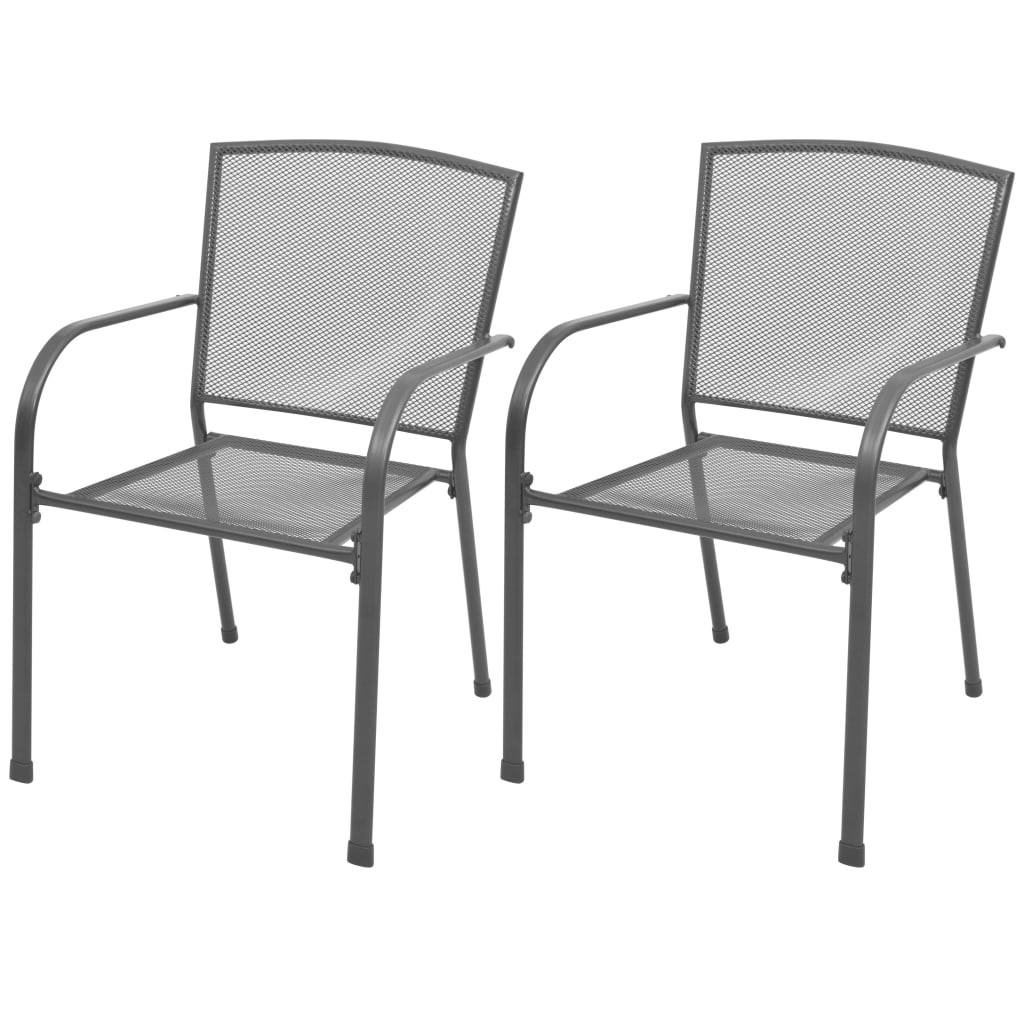 Outdoor Chair | Set of 2 | Anthracite | E-coated, powder-coated steel