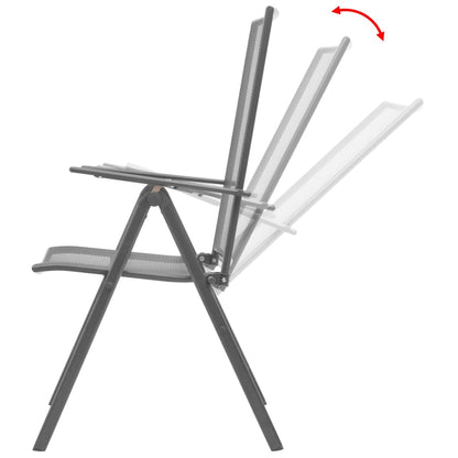 Reclining Chair Set of 2 Anthracite E-coated, powder-coated steel