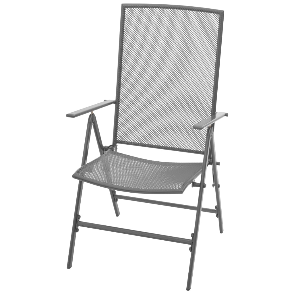 Reclining Chair Set of 2 Anthracite E-coated, powder-coated steel