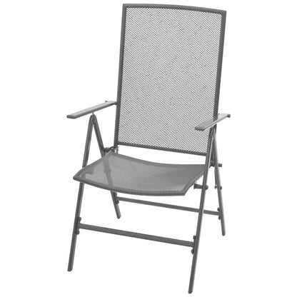 Reclining Chair Set of 2 Anthracite E-coated, powder-coated steel