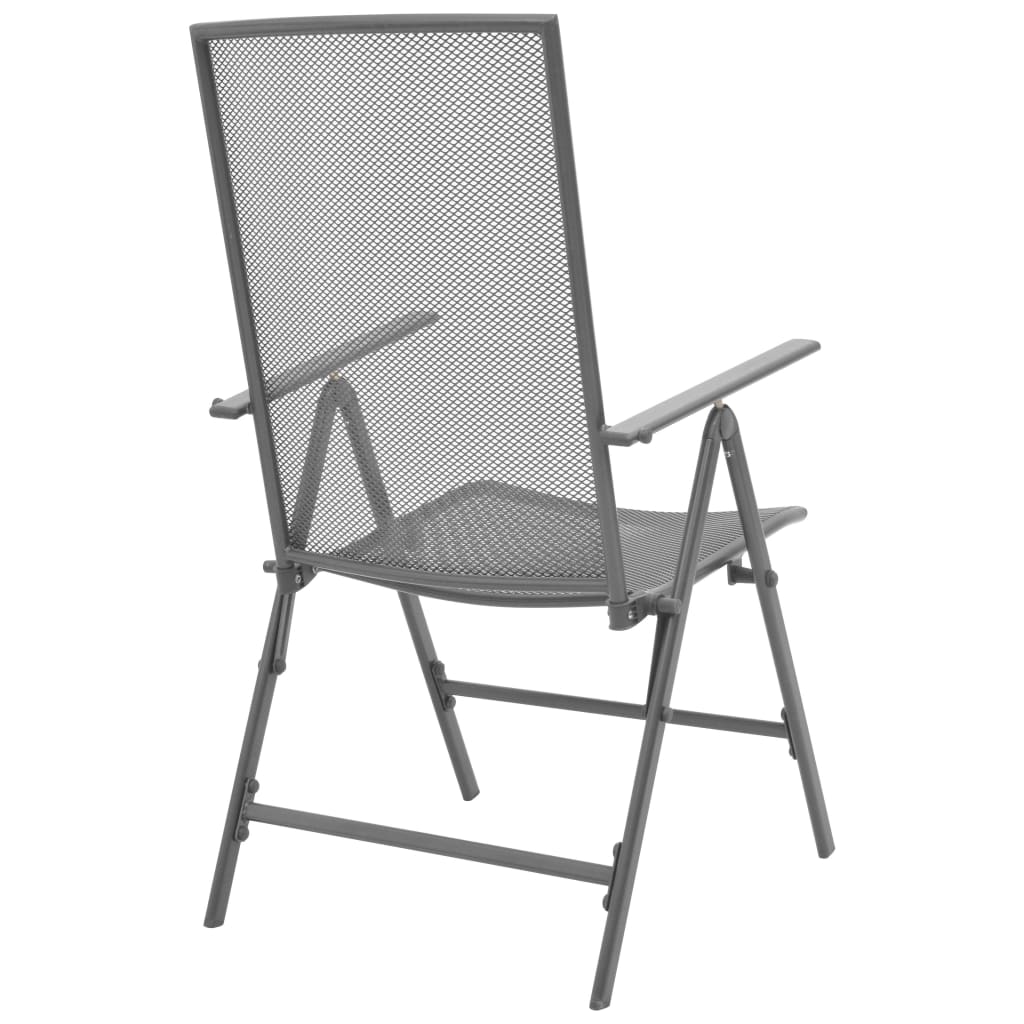 Reclining Chair Set of 2 Anthracite E-coated, powder-coated steel