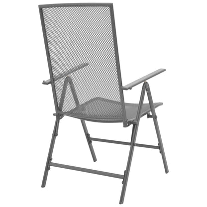 Reclining Chair Set of 2 Anthracite E-coated, powder-coated steel