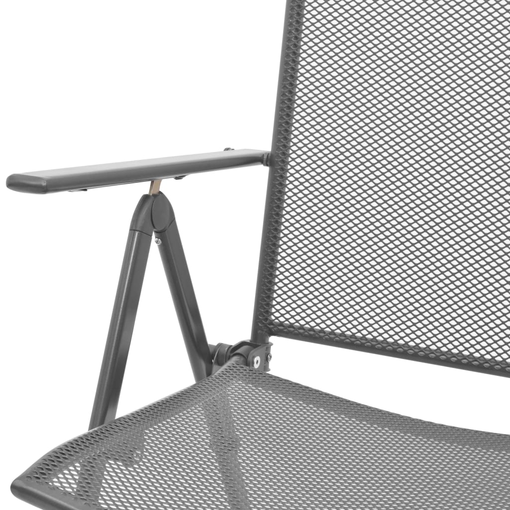 Reclining Chair Set of 2 Anthracite E-coated, powder-coated steel