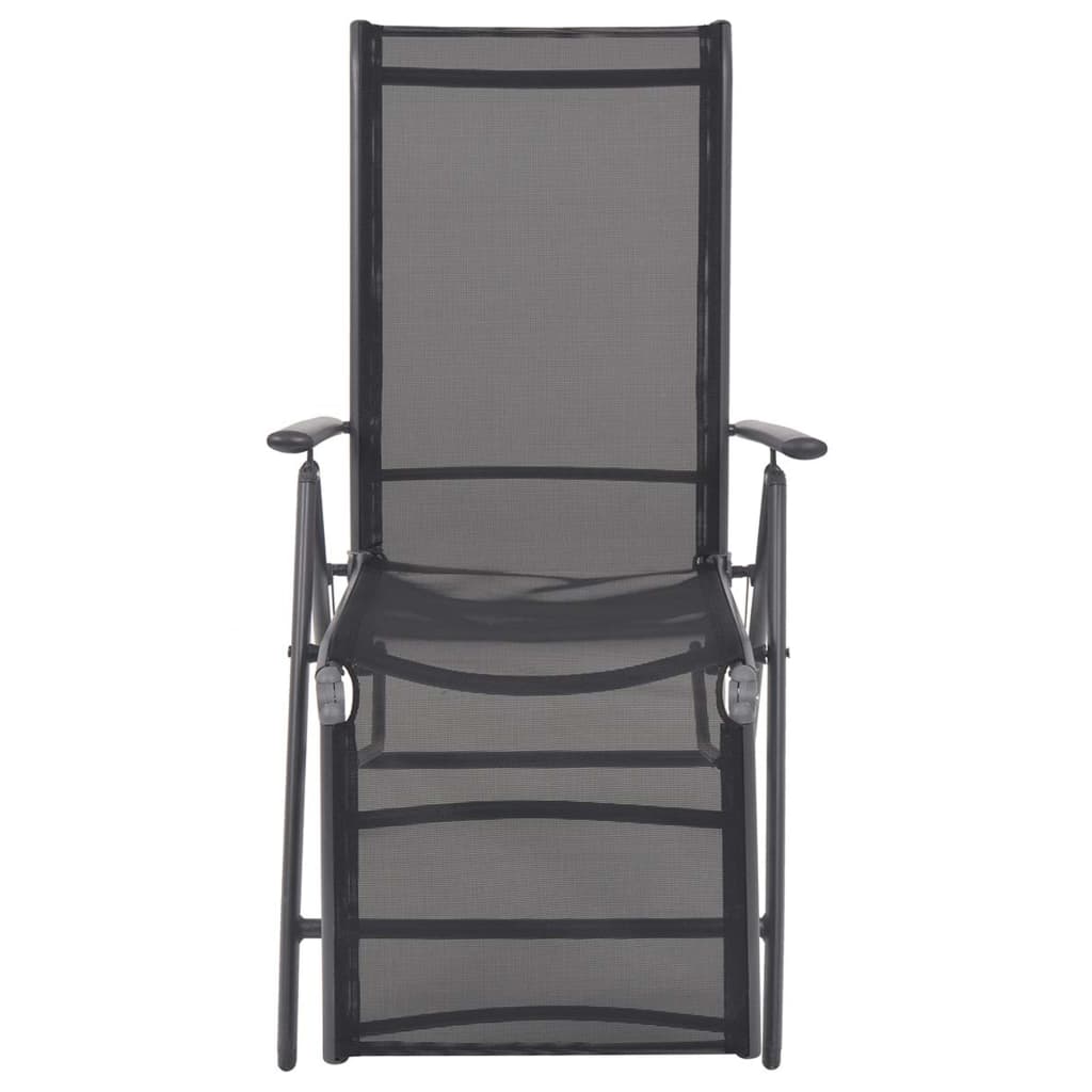 Sunlounger | Black | Aluminium | Medium | Adjustable Armrests