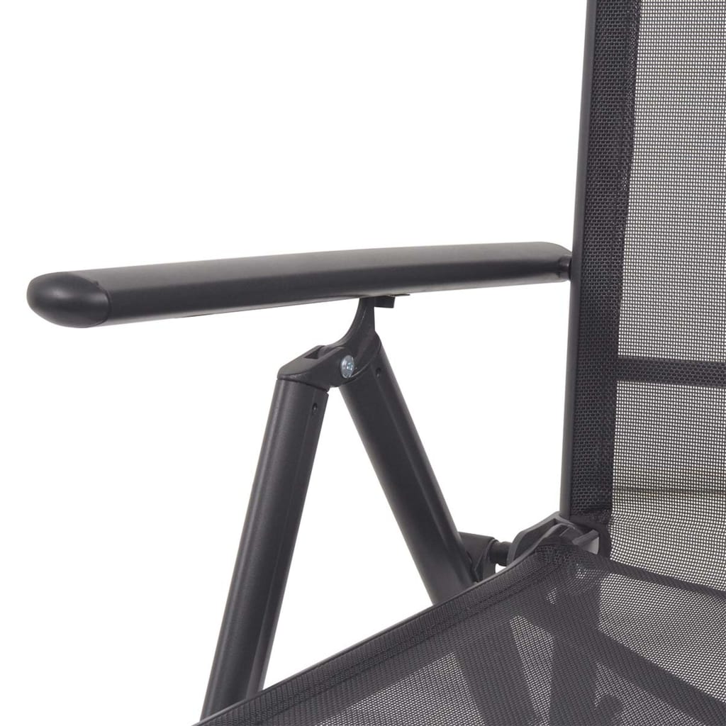 Sunlounger | Black | Aluminium | Medium | Adjustable Armrests