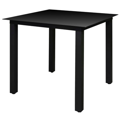 5 Piece Patio Dining Set with Folding Chairs Aluminum Black