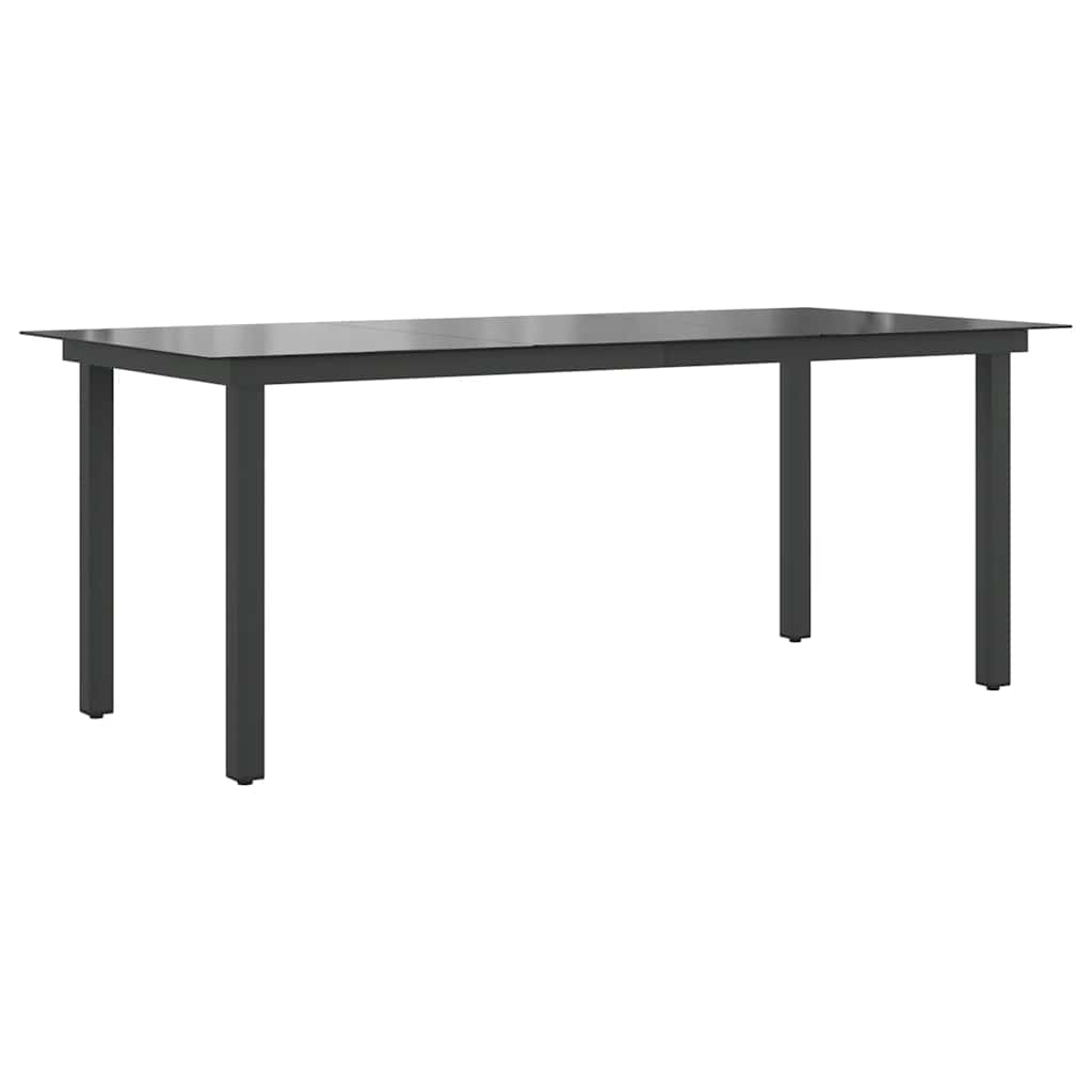 Garden Dining Table | Black | Aluminium and Glass | 190 x 90 cm | Durable