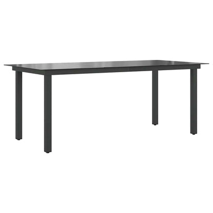 Garden Dining Table | Black | Aluminium and Glass | 190 x 90 cm | Durable