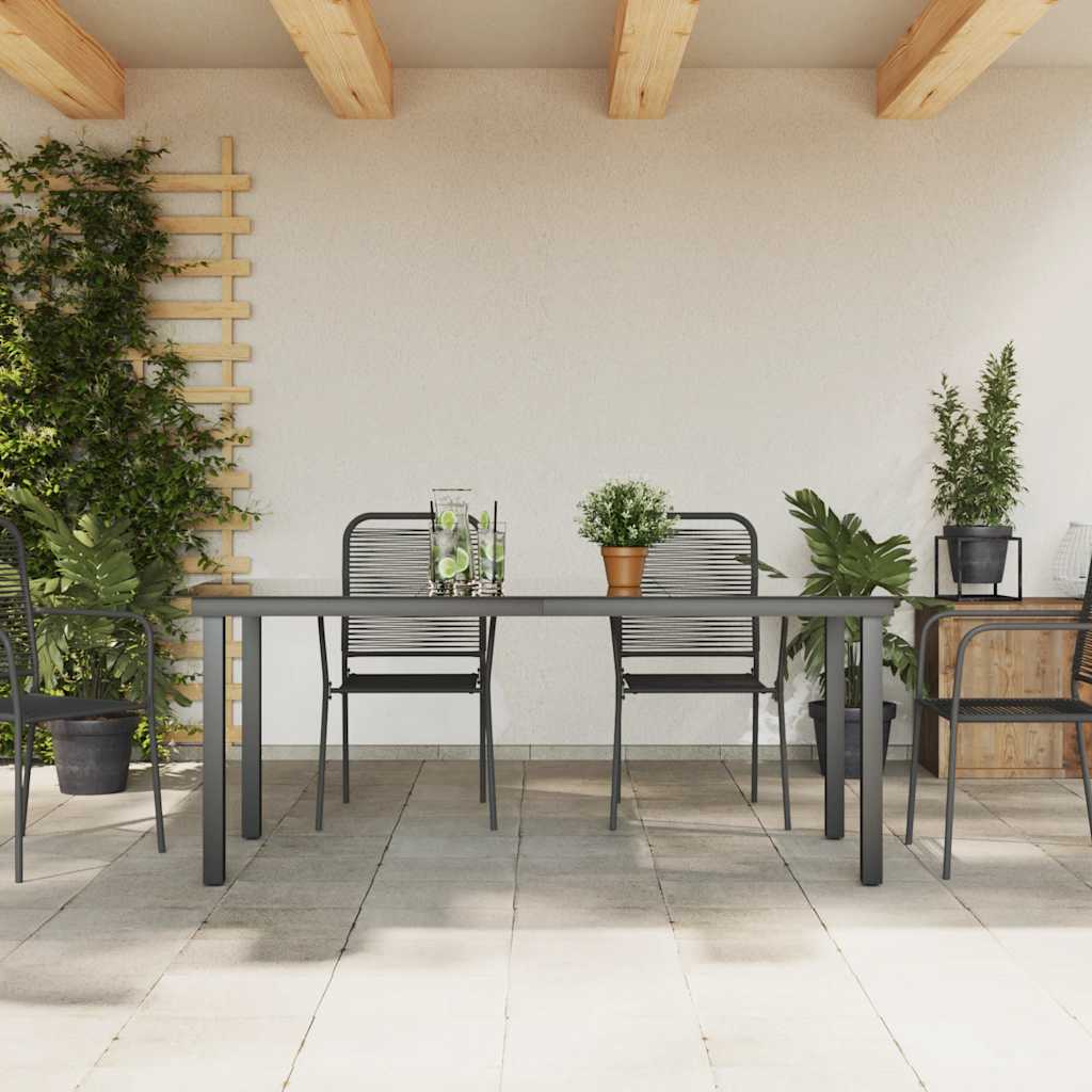 Garden Dining Table | Black | Aluminium and Glass | 190 x 90 cm | Durable
