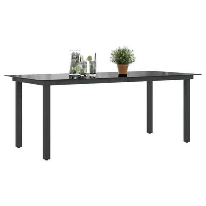 Garden Dining Table | Black | Aluminium and Glass | 190 x 90 cm | Durable