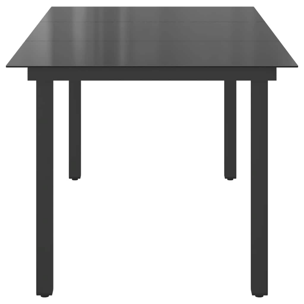 Garden Dining Table | Black | Aluminium and Glass | 190 x 90 cm | Durable