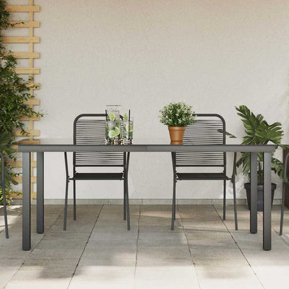 Garden Dining Table | Black | Aluminium and Glass | 190 x 90 cm | Durable