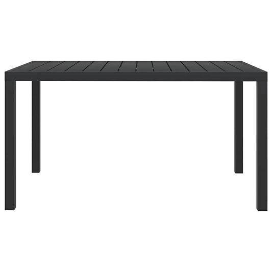 Garden Dining Table | Black | Aluminium and WPC | Large