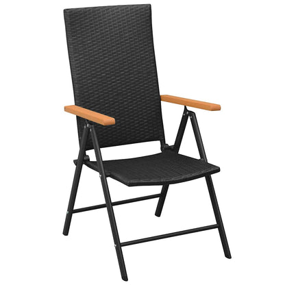 Garden Chair | Set of 2 | Black | PE Rattan | Standard | Foldable