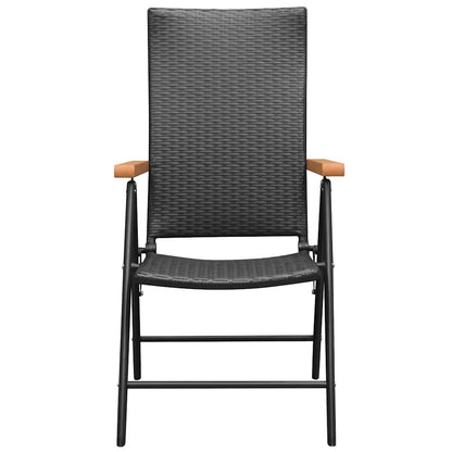 Garden Chair | Set of 2 | Black | PE Rattan | Standard | Foldable