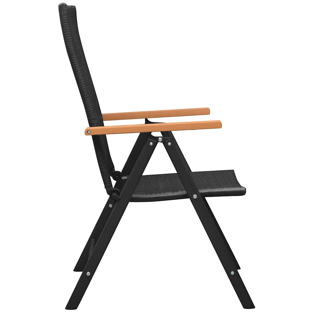 Garden Chair | Set of 2 | Black | PE Rattan | Standard | Foldable