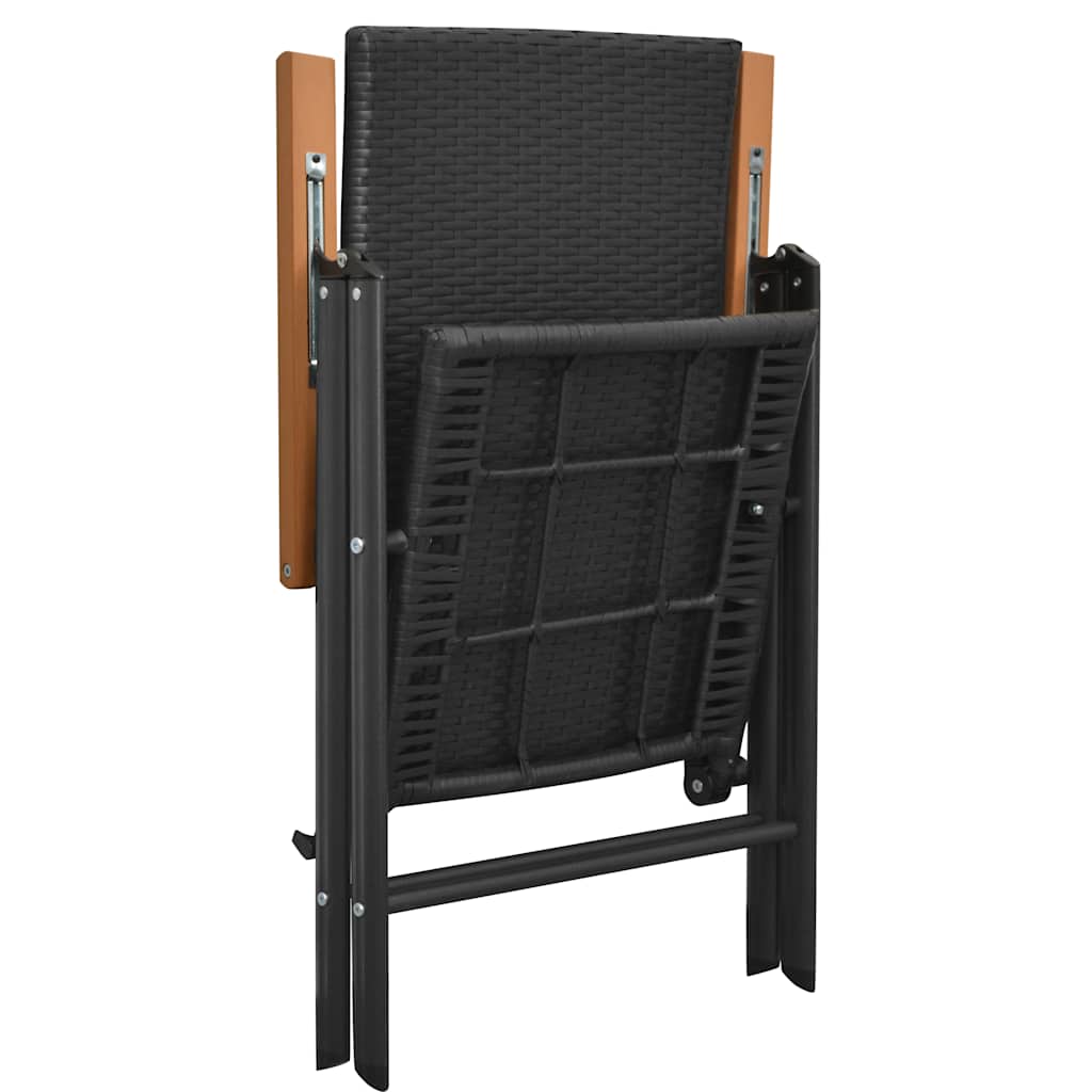 Garden Chair | Set of 2 | Black | PE Rattan | Standard | Foldable