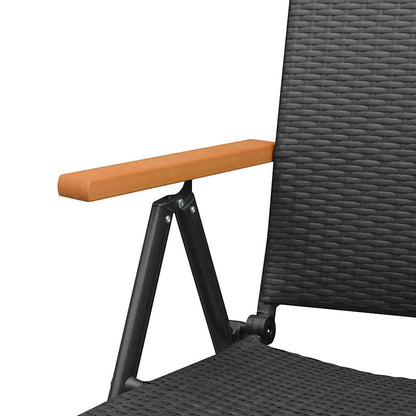 Garden Chair | Set of 2 | Black | PE Rattan | Standard | Foldable
