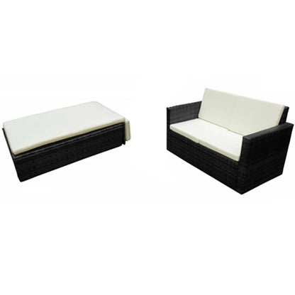 Patio Furniture | Black | PE Rattan, Powder-Coated Steel, 100% Polyester