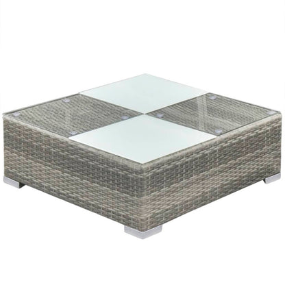 6 Piece Patio Lounge Set with Cushions Poly Rattan Gray