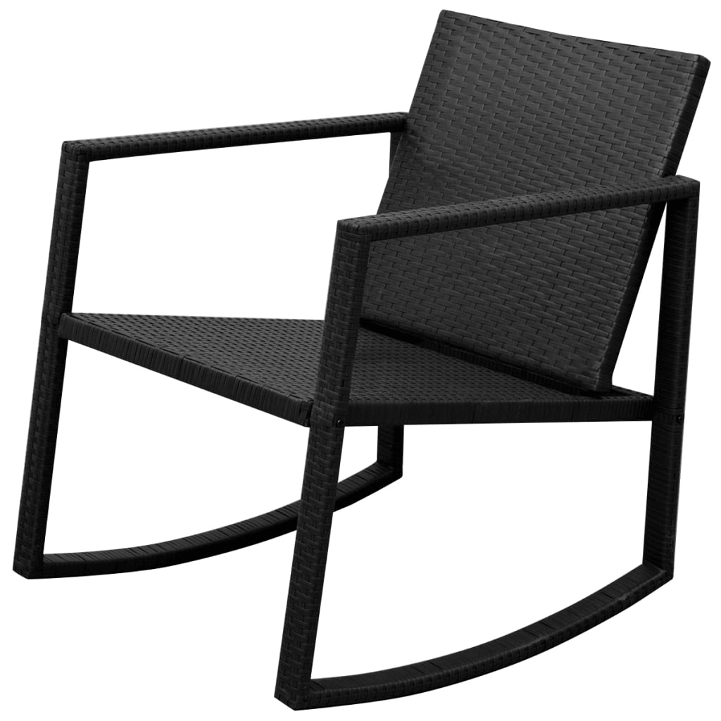 Patio Furniture | Black | Powder-coated steel, PE rattan, Glass | Medium