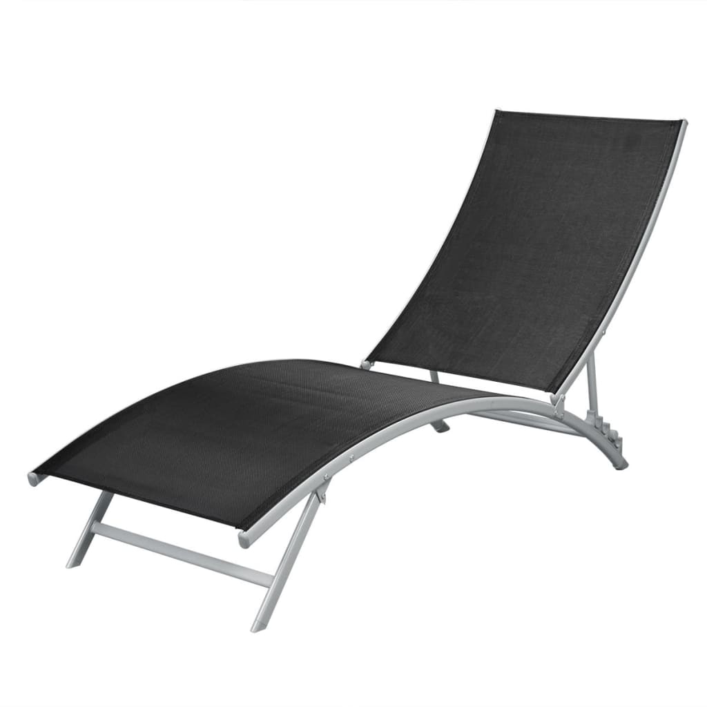 Sunlounger | Black | Steel | Durable | Sun Lounger | Waveform | Modern