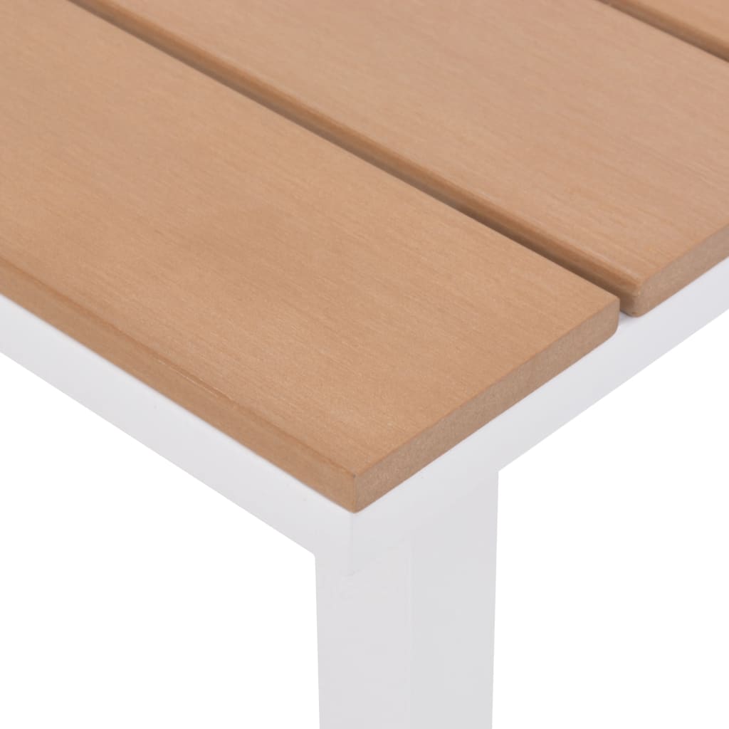 Sun Lounger with Table Aluminum WPC and Brown