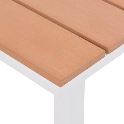 Sun Lounger with Table Aluminum WPC and Brown