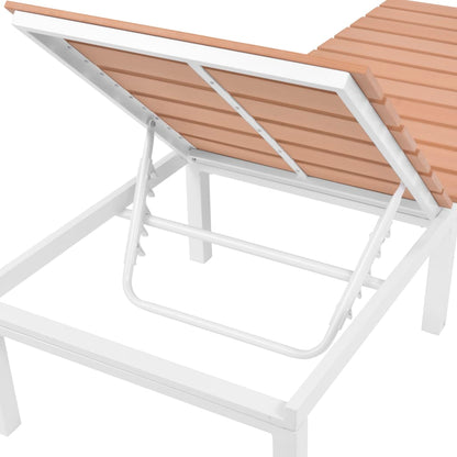 Sun Lounger with Table Aluminum WPC and Brown