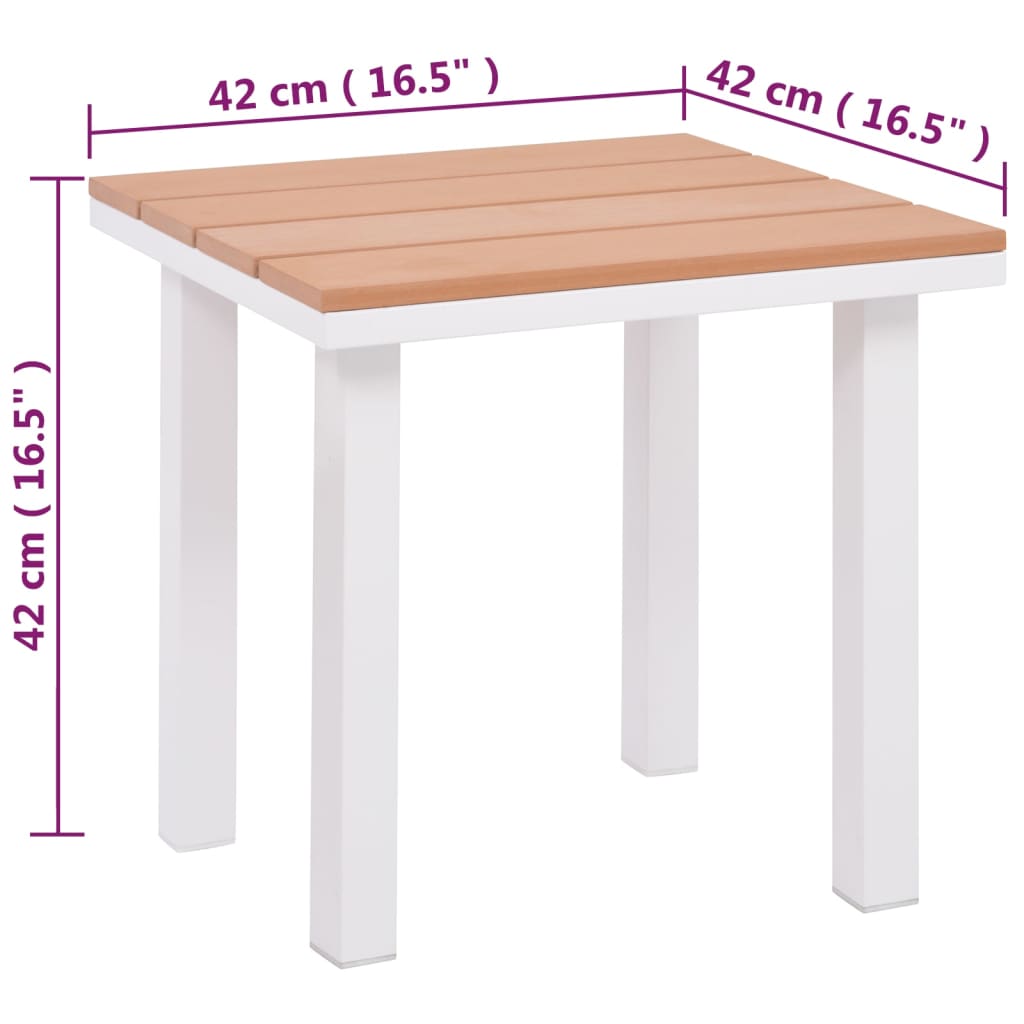 Sun Lounger with Table Aluminum WPC and Brown