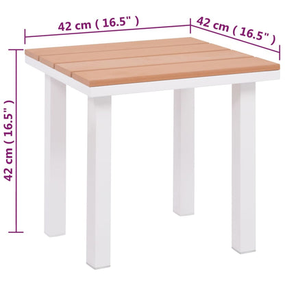 Sun Lounger with Table Aluminum WPC and Brown